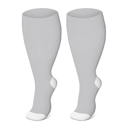 Elastische Kompressionsstrümpfe in Übergröße, einfarbig (3 Paar) - Grau - 4XL - image 1