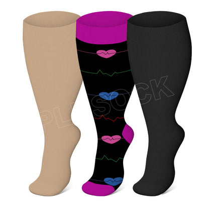 Plusock Lila EKG-Socken, einfarbig, Übergröße 2XL-7XL (3 Paar) - Mehrfarbig - 7XL - image 0