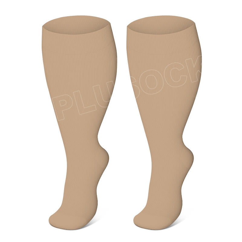 Lila EKG-Kompressionsstrümpfe, einfarbig, Übergröße 2XL-7XL (3 Paar) - Haut - 7XL - image 2