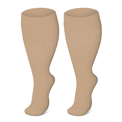 Lila EKG-Kompressionsstrümpfe, einfarbig, Übergröße 2XL-7XL (3 Paar) - Haut - 7XL - image 2