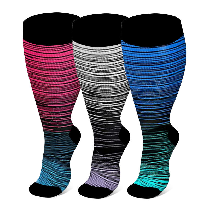 Bunte Cool Lines Kompressionsstrümpfe in Übergrößen 2XL- 7XL - image 0