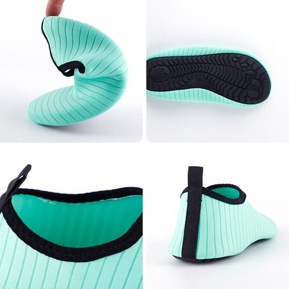 Übergröße – Lake Blue Stripes Slipper-Socken - image 4