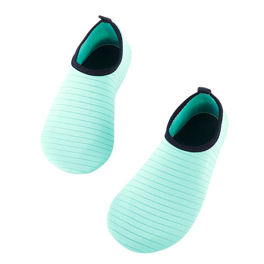 Übergröße – Lake Blue Stripes Slipper-Socken