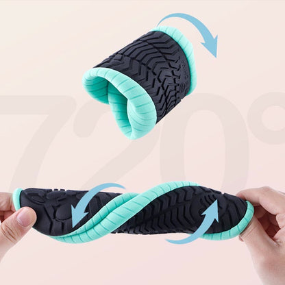 Übergröße – Lake Blue Stripes Slipper-Socken - image 3