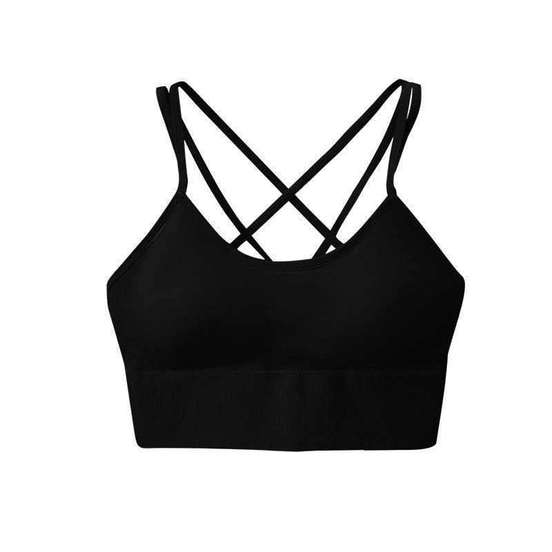 Sport-BHs mit gekreuztem Rücken - Schwarz - 3XL - image 4