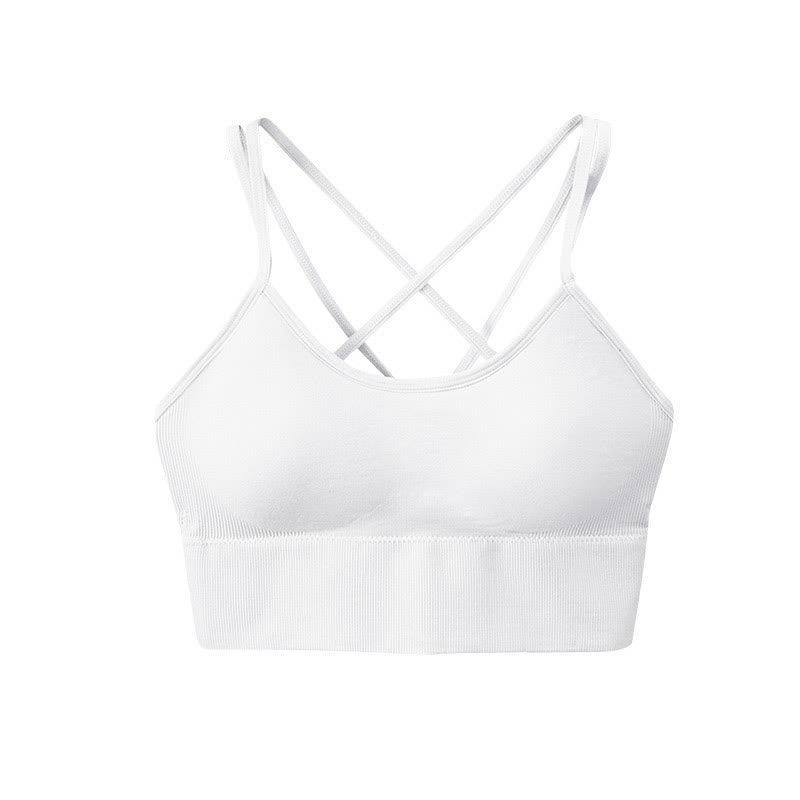 Sport-BHs mit gekreuztem Rücken - Weiß - 3XL - image 5