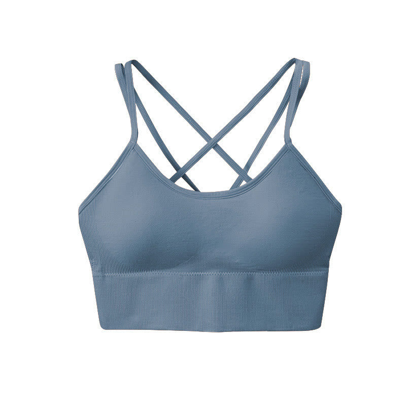 Sport-BHs mit gekreuztem Rücken - Blau - 3XL - image 7