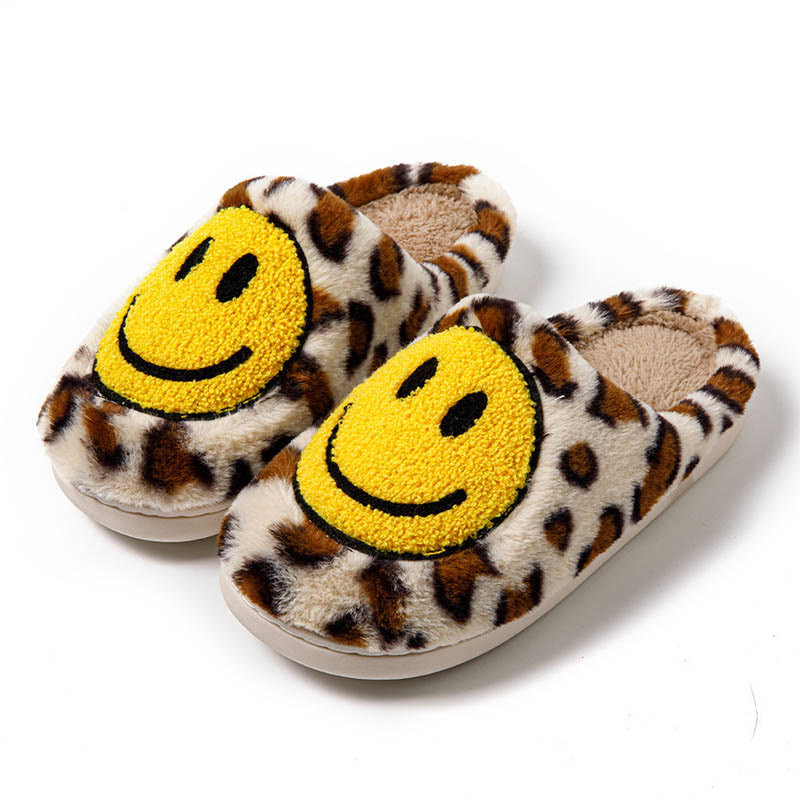 Gelbe Hausschuhe mit Smiley-Motiv in Übergröße