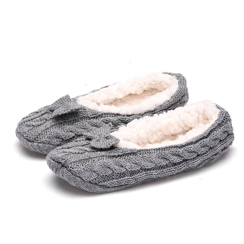 Slipper-Socken mit Schleife in Übergröße - Hellgrau - EU39-42 (US6-8,5) - image 3