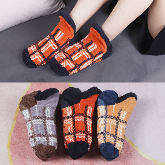 Übergrößen-Hausschuhsocken mit Gittermuster