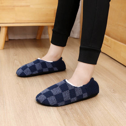 Karierte Slipper-Socken in Übergröße