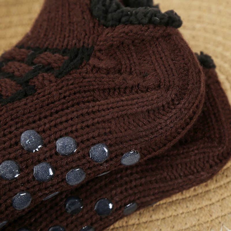 Übergröße Slipper-Socken mit rechteckigem Gittermuster - image 11