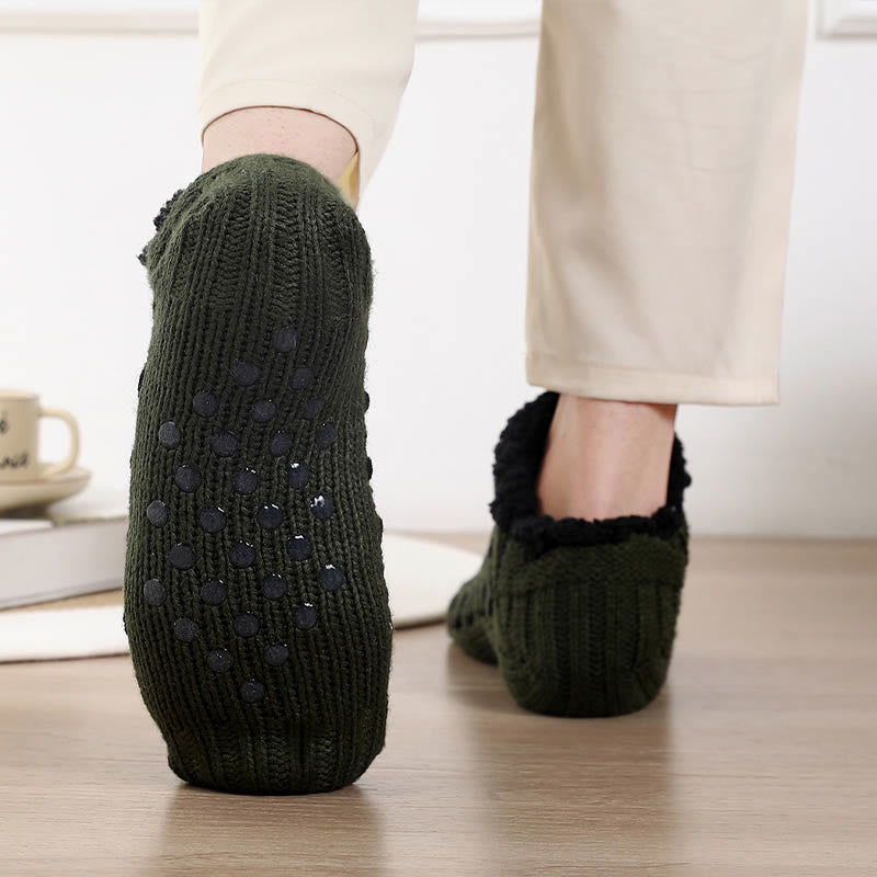 Übergröße Slipper-Socken mit rechteckigem Gittermuster - image 5