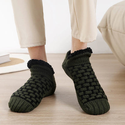Übergröße Slipper-Socken mit rechteckigem Gittermuster - image 4