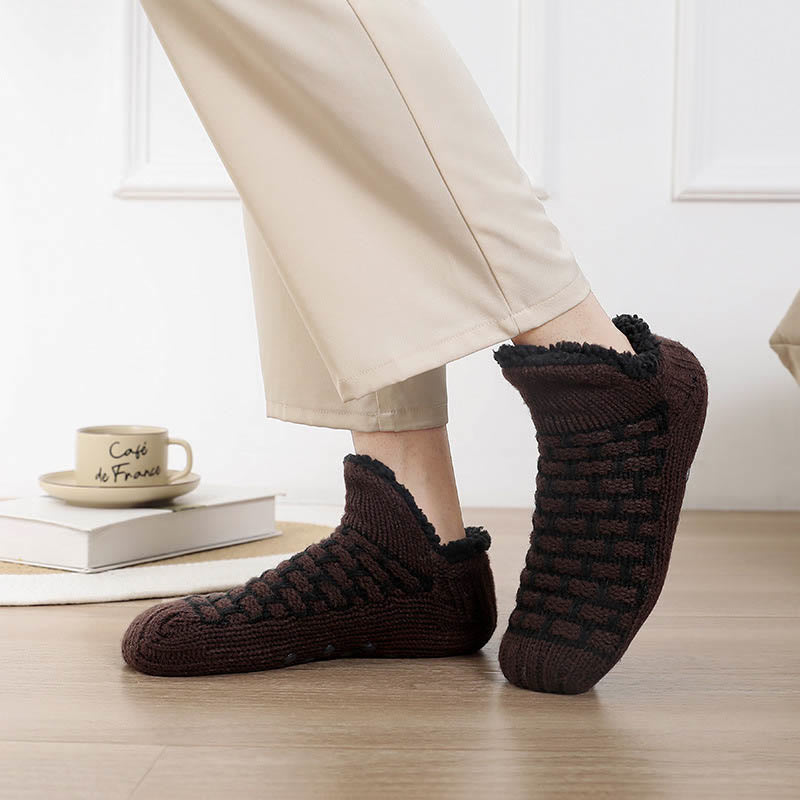 Übergröße Slipper-Socken mit rechteckigem Gittermuster - image 8