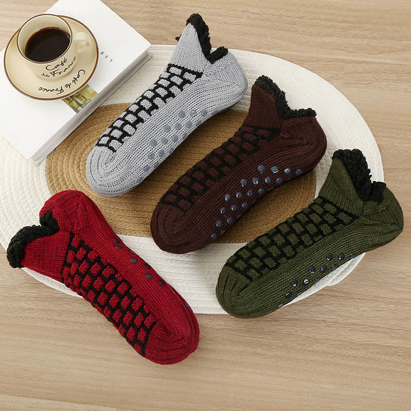 Übergröße Slipper-Socken mit rechteckigem Gittermuster - image 9