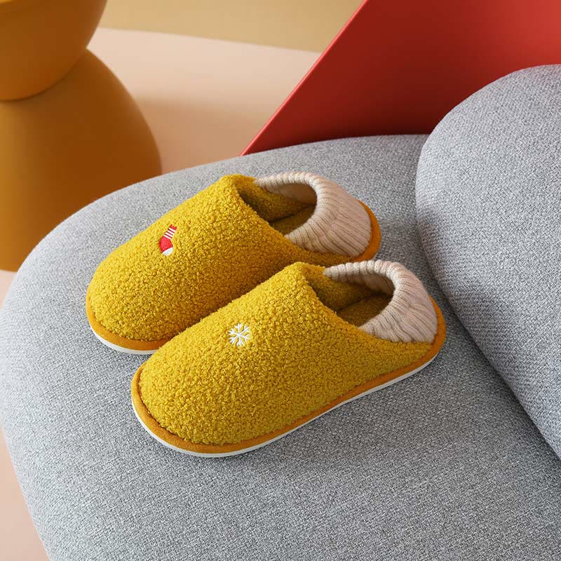 Übergröße Slipper-Socken mit Schneeflockenmuster - Gelb - US 10-11 - image 8