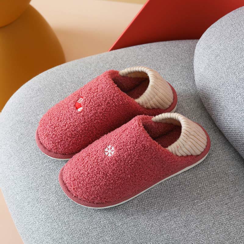 Übergröße Slipper-Socken mit Schneeflockenmuster - Rot - US 10-11 - image 7