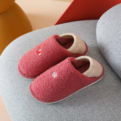 Übergröße Slipper-Socken mit Schneeflockenmuster - Rot - US 10-11 - image 7
