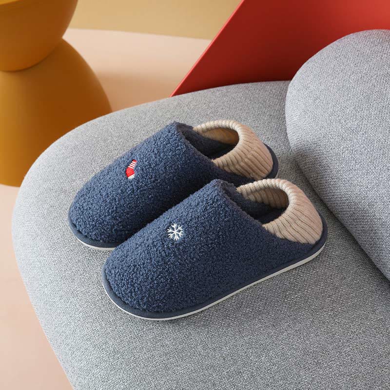 Übergröße Slipper-Socken mit Schneeflockenmuster - Blau - US 10-11 - image 9