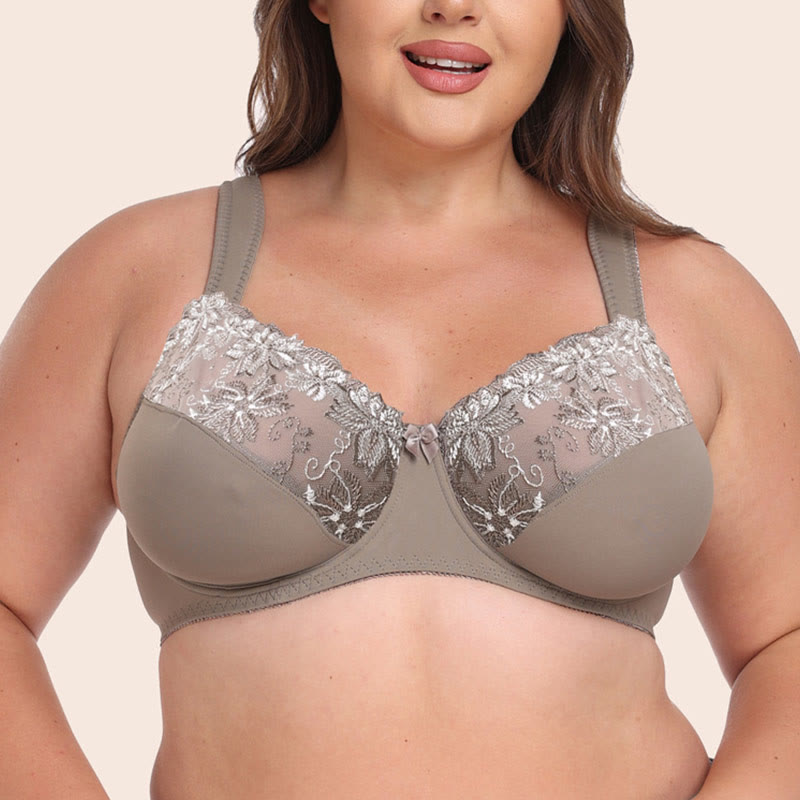 BHs mit Spitzenmuster und vollständiger Abdeckung - Grün&Weiß - 5XL - image 0