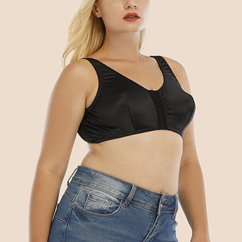Komfortable kabellose BHs mit Frontverschluss - Schwarz - 5XL - image 1