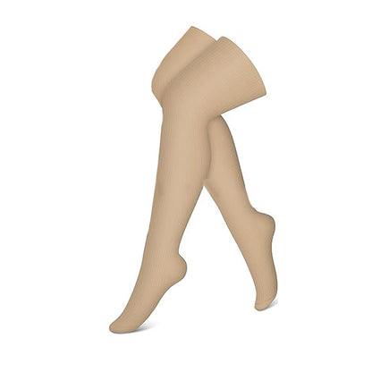 Schwarz-weiß-hautfarbene, oberschenkelhohe Kompressionsstrümpfe (3 Paar) - Nackt - S/M - image 6