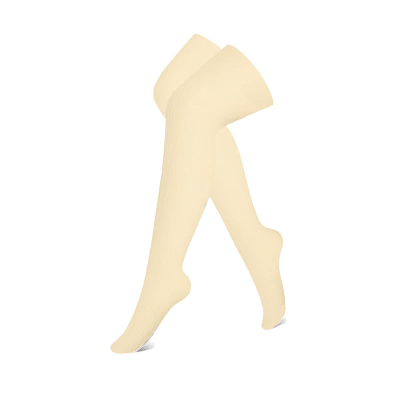 Rosa, orange und beige Kompressionsstrümpfe mit Oberschenkelhöhe (3 Paar) - Beige - S/M - image 4