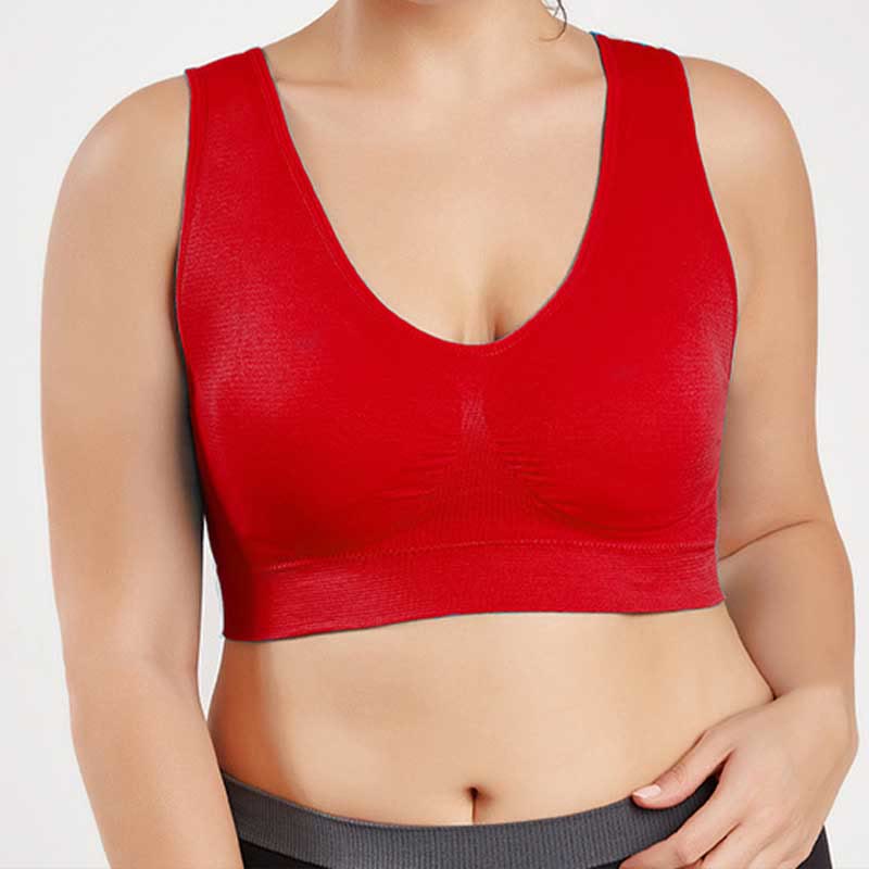Nahtlose Komfort-Sport-BHs - Rot - 4XL - image 7