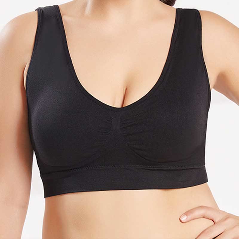 Nahtlose Komfort-Sport-BHs - Schwarz - 4XL - image 8