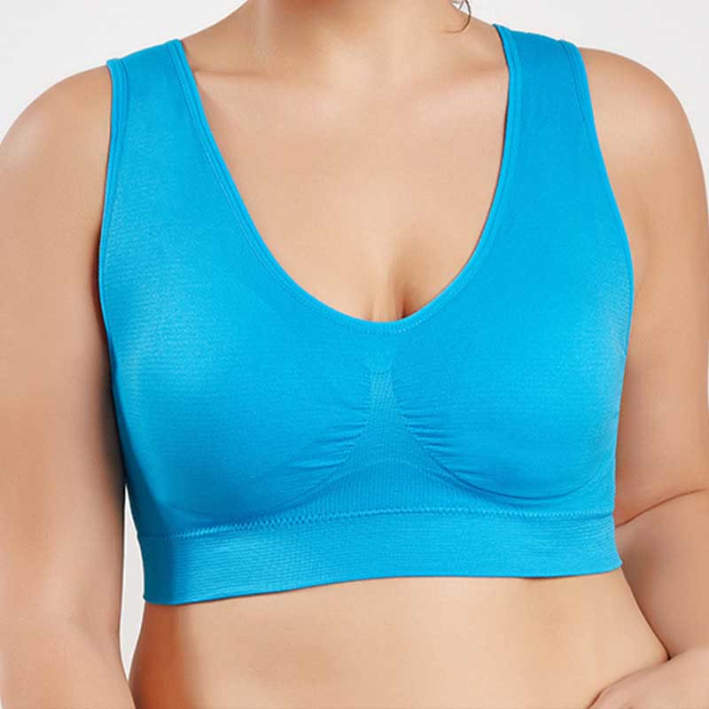 Nahtlose Komfort-Sport-BHs - Blau - 4XL - image 10