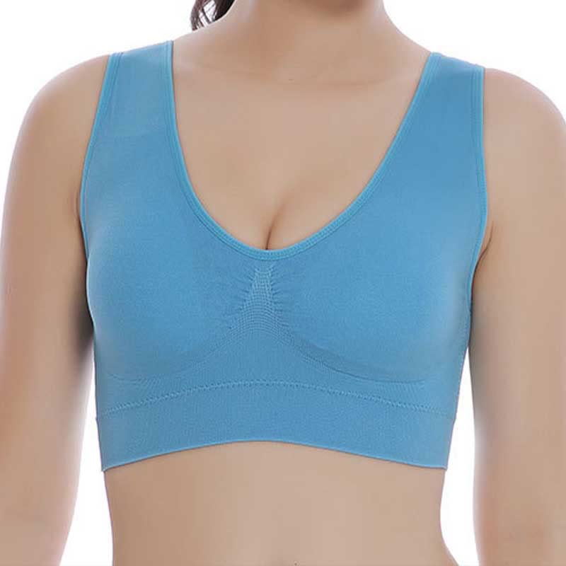 Nahtlose Komfort-Sport-BHs - Hellblau - 4XL - image 14
