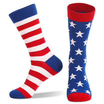 Viertelsocken mit Elementen der amerikanischen Flagge in Übergröße (4 Paar)