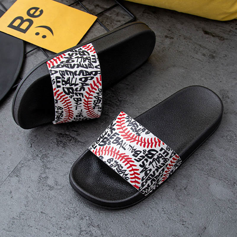 Slides mit Baseball-Muster in Übergröße (2 Paar) - Schwarz - 3XL - image 12