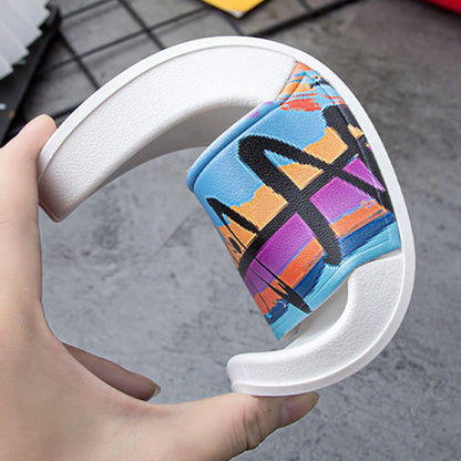 Übergröße Badelatschen mit Ölgemälde am Meer (2 Paar)