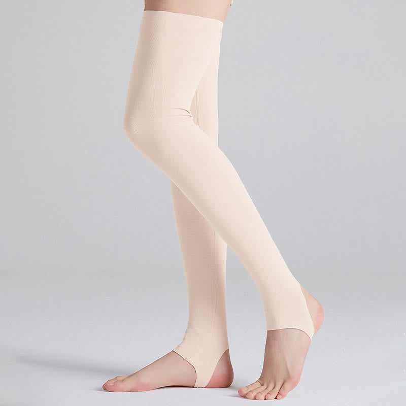 Atmungsaktive, modale Kompressionsstrümpfe mit Oberschenkelhöhe - Beige - XL - image 5