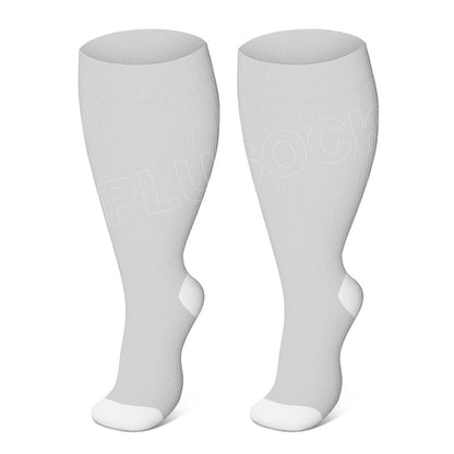 Elastische Kompressionsstrümpfe in Übergröße, einfarbig - Grau - 4XL - image 7