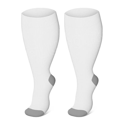 Elastische Kompressionsstrümpfe in Übergröße, einfarbig - Weiß - 4XL - image 11
