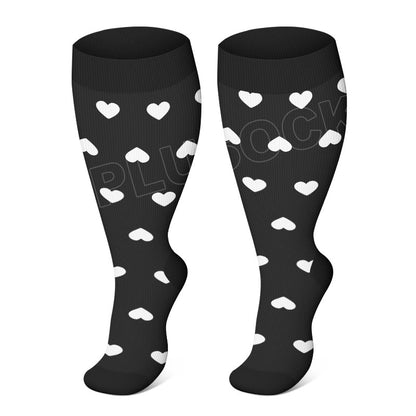 2XL-4XL Plus Size Polka Dots Kompressionsstrümpfe