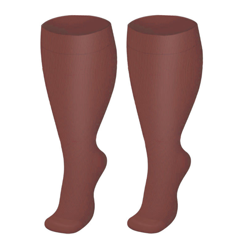 Kompressionsstrümpfe in Übergröße, einfarbig - Wein - 4XL - image 8
