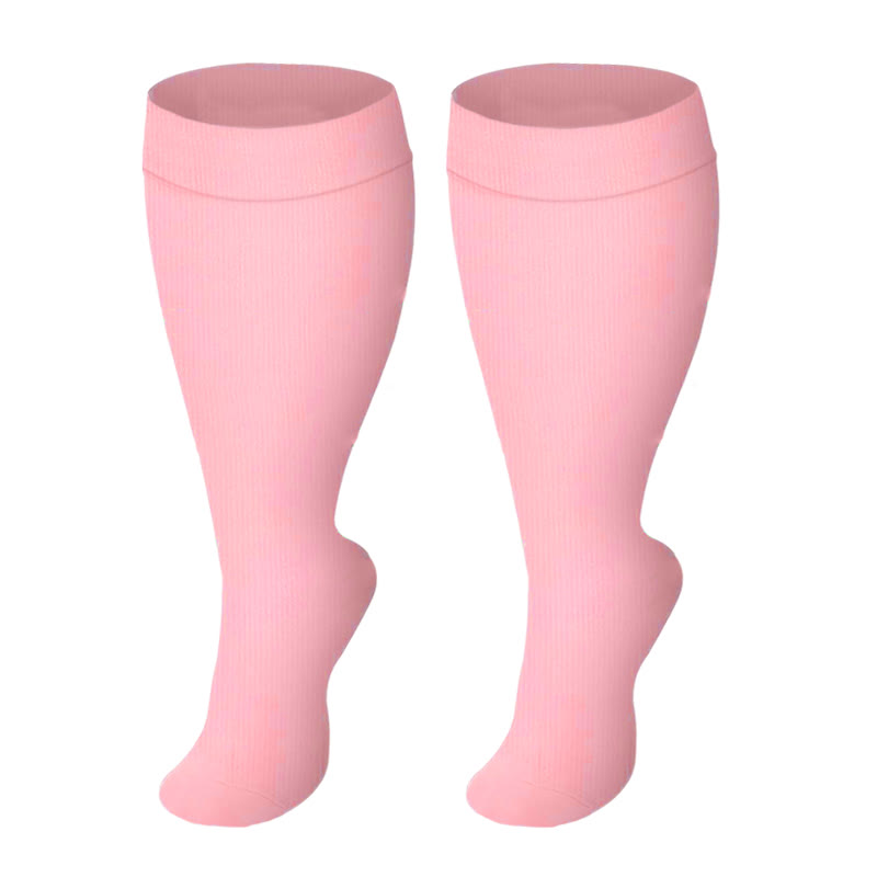 Kompressionsstrümpfe in Übergröße, einfarbig - Rosa - 4XL - image 9