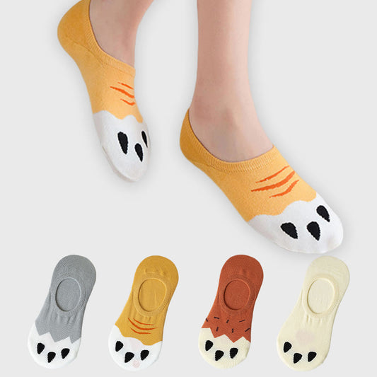 Socken mit Katzenpfotenabdrücken (5 Paar) - Mehrfarbig - EU37-40 (US4-7) - image 0