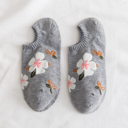 Weiche Füßlinge mit Blumenmuster in Übergröße (10 Paar) - Grau - EU37-40 (US4-7) - image 8