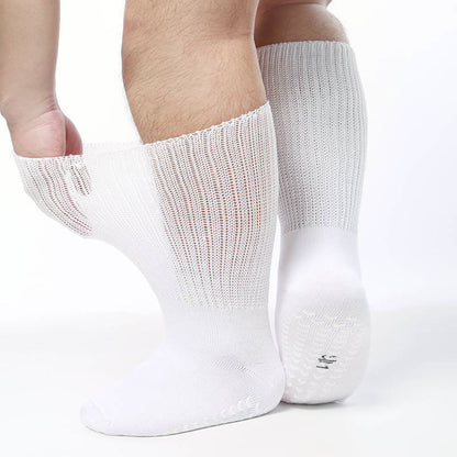 Rutschfeste Kniestrümpfe für Diabetiker in Übergröße (2 Paar) - Weiß - S/M - image 1