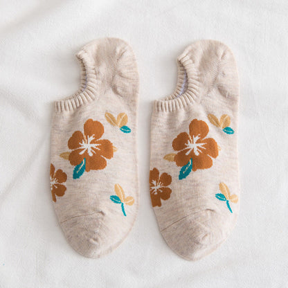 Weiche Füßlinge mit Blumenmuster in Übergröße (10 Paar) - Khaki - EU37-40 (US4-7) - image 6