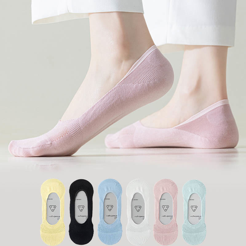 Sommerliche, unsichtbare Socken aus Eisseide (6 Paar) - Mehrfarbig - EU37-40 (US4-7) - image 0