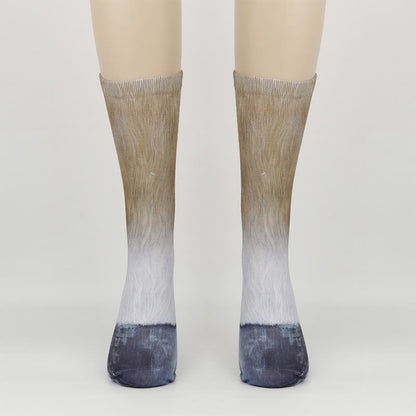 Viertelsocken mit Pferde-, Adler- und Tigerpfotenmotiv in Übergröße (3 Paar)