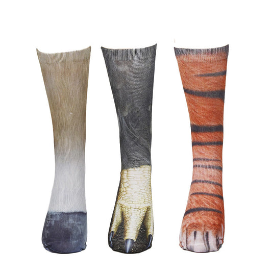 Viertelsocken mit Pferde-, Adler- und Tigerpfotenmotiv in Übergröße (3 Paar) - Mehrfarbig - EU38-44 (US5-10) - image 1
