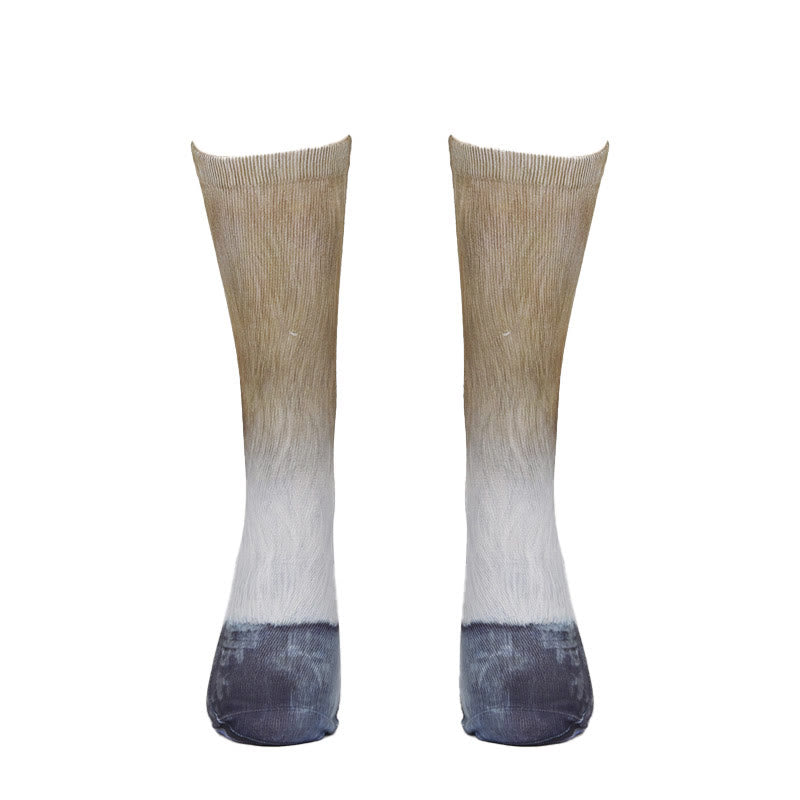 Viertelsocken mit Pferde-, Adler- und Tigerpfotenmotiv in Übergröße (3 Paar) - image 9