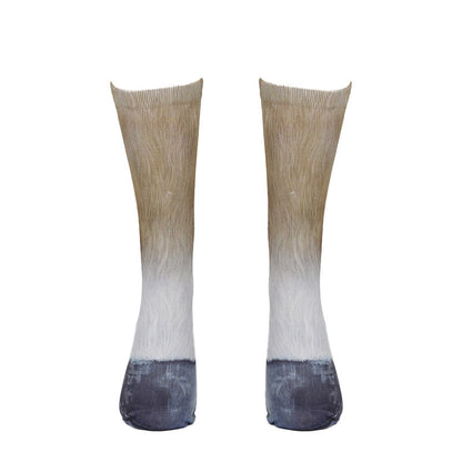 Viertelsocken mit Pferde-, Adler- und Tigerpfotenmotiv in Übergröße (3 Paar) - image 9